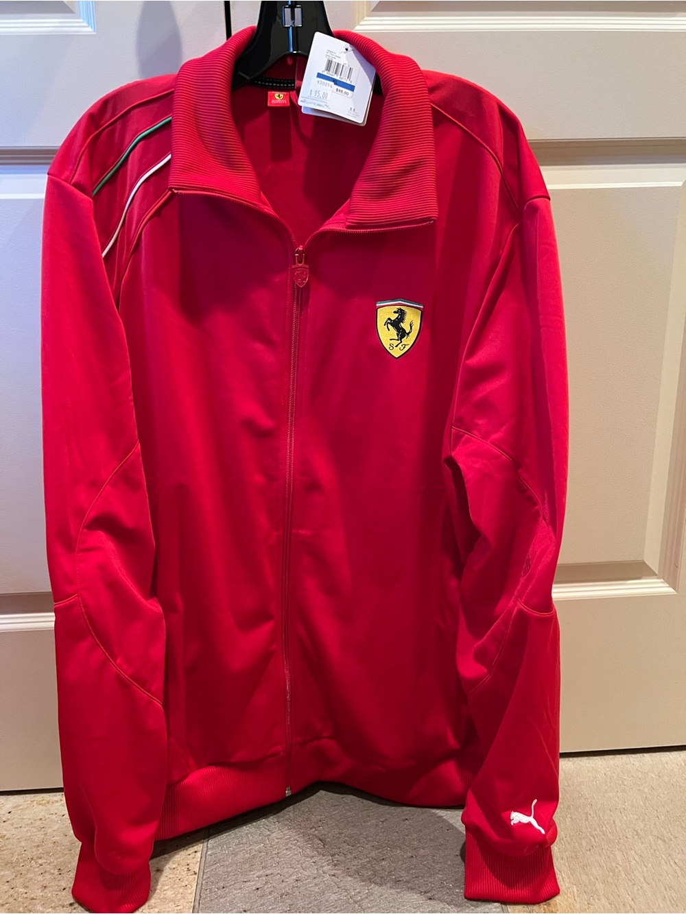 Ferrari Red Full-Zip Track Jacket with Shield Patch